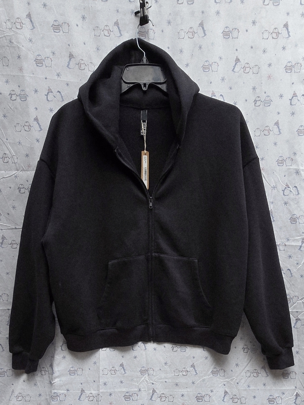 Skims Black Zip Up Fleece Hoodie Jacket. Size 2X